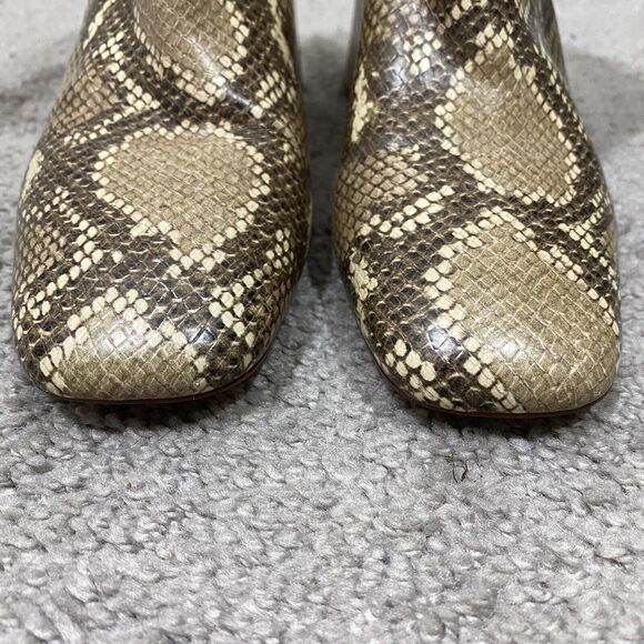 Sam Edelman Daruby Snakeskin Booties Womens 9M Brown Ankle Boots Block Heels - Picture 7 of 12